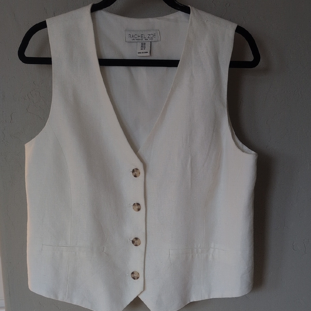 Rachel Zoe Ivory Buttoned Vest